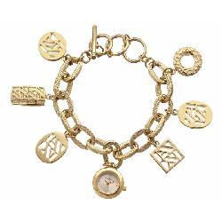 Anne Klein Women's Goldtone Charm Bracelet Watch