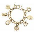 Anne Klein Women's Goldtone Charm Bracelet Watch