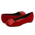 Shellys London Ruffle Red Velvet/Gold