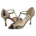 Anne Klein New York Akyra Gunmetal Specchio Shiny Metallic Leather/White Kid Leather