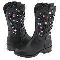 Nina Kids Two Step Cowgirl Boot (Toddler/Youth) Black Leather