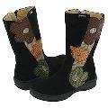 Petit 11539 (Toddler/Youth) Black Suede W Multi Trim