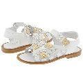 Cherie Kids 628 (Toddler) White With Metallic Flowers (Bianco)