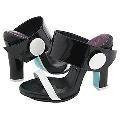 Irregular Choice Ooh Button White Kid/ Black Patent