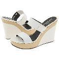 Donald J Pliner Sindy White Basic Elastic/White Cobra Print/Sand Raffia