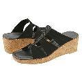 Donald J Pliner Clare Black Mesh Elastic/Black Metallic Snake