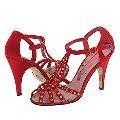 Betsey Johnson Carline Red Satin/Stones