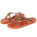 Pom d' Api Bahia Thong (Youth) Orange Leopard Print