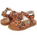 Pom d' Api Java Sandal (Infant/Toddler) Orange Leopard Print