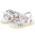 Pom d' Api Java Strass Diams (Infant/Toddler) White Leather/Multi Flowers