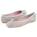Jaime Mascaro Blunt Toe Ballerina With Pleat Gray Calf