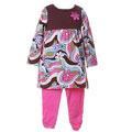 Flapdoodles Infant Girl's Brown Floral Outfit