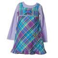 Flapdoodles Toddler Girl's Purple Plaid Dress