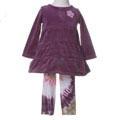 Flapdoodles Infant Girl's Purple Tie-dye Outfit