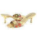 Moda Spana Ocean Coral Floral Print Silk/Gold Kid