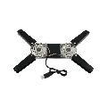 Mini Folding USB Laptop Notebook Cooling Fan Pad, Black Aluminum