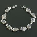 Sterling Silver Moonstone Teardrop Adjustable Bracelet (India)