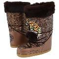 Ed Hardy Women's Big Bear Faux Fur Bronze Boots