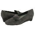 Vaneli Catline Grey Suede With Black Croco Print Pumps/Heels