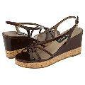 Vaneli Parnella Dark Tortoise Patent w/ Natural Cork Sandals