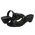 Vaneli Nefen Black Alligator Pattern Print Sandals