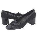 Vaneli Realyna Black Pesca Fabric w/Black Diadema Patent Pumps/Heels