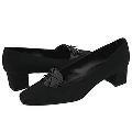 Vaneli Ricarde Black Pesca Fabric w/Black Patent Pumps/Heels