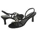Vaneli Lensol Black Satin Sandals