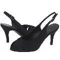 Vaneli Purdy Black Satin Pumps/Heels