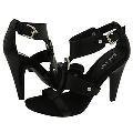 Nine West Snooks Black/Black Leather Sandals