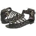 Nine West Ruffian Black Leather Sandals