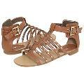 Nine West Ruffian Dark Natural Leather Sandals