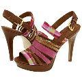 Nine West Kellers Dark Natural/Medium Pink Multi Leather Sandals