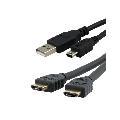 USB Charging Cable + HDMI 1.3 Gold Cable for Sony PlayStation 3