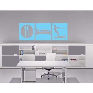 Eat Sleep Play Kids Room Children Stylish Wall Art Sticker Decal size 22x35 Color Blue