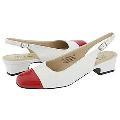 Trotters Dea White/Red Pumps/Heels