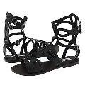 Steve Madden Battle Black Leather Sandals