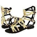 Steve Madden Battle Gold Leather Sandals