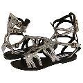 Steve Madden Battle Silver Leather Sandals