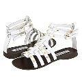 Steve Madden Charrger White Leather Sandals