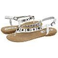 Steve Madden Chikaa White Leather Sandals