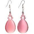 Silver Handmade Pink Calcite Earrings (Thailand)