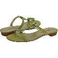 A. Marinelli Dame Lime Snake Sandals
