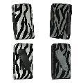 Universal Vertical Leatherette Pouch with Zebra Design