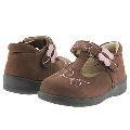 Jumping Jacks Monarch (Infant/Toddler) Dark Brown W/ Pink Trim Slip-ons