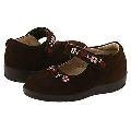 Jumping Jacks Ivy (Infant/Toddler) Dk Brown Nubuck w/ Lt Pink & Red Trim Slip-ons