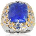 Michael Valitutti Sterling Silver Lapis Lazuli/ Sapphire Ring