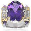 Michael Valitutti Two-tone Amethyst and White Sapphire Ring