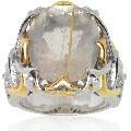 Michael Valitutti Two-tone Rutilated Quartz and White Sapphire Ring