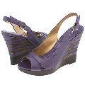 Charles by Charles David Cocoa Purple Leather Pumps/Heels
